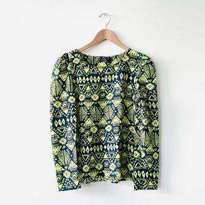NEW Yellow Geoprint Blouse Shirt